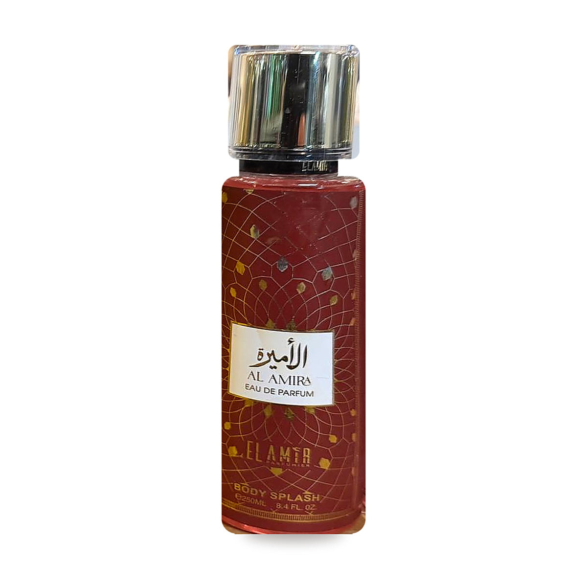 EL AMIR Al Amira Body Splash 250 ml, bordeauxrode fles met wit etiket