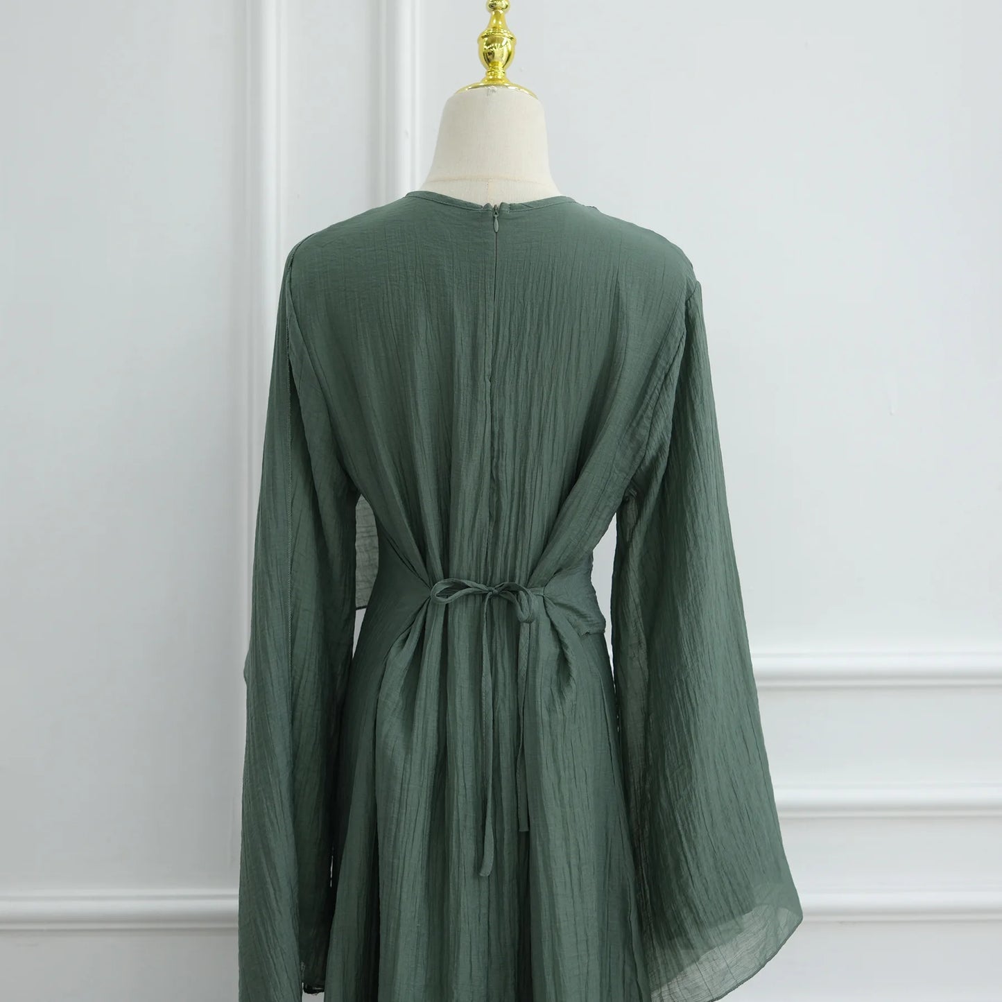 Two Piece Middle East Muslim Cardigan Set for Women Ramadan Eid Dubai Modest Abaya Dress Elegant Islam Solid Turkey Robe Outfit