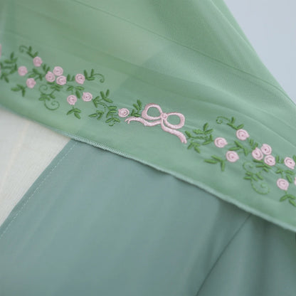 Luxurious Floral Embroidery Hijab Dress for Muslim Women Elegant Dubai Modest Abaya Eid Islam Party Jalabiya Turkey Kaftan Robe