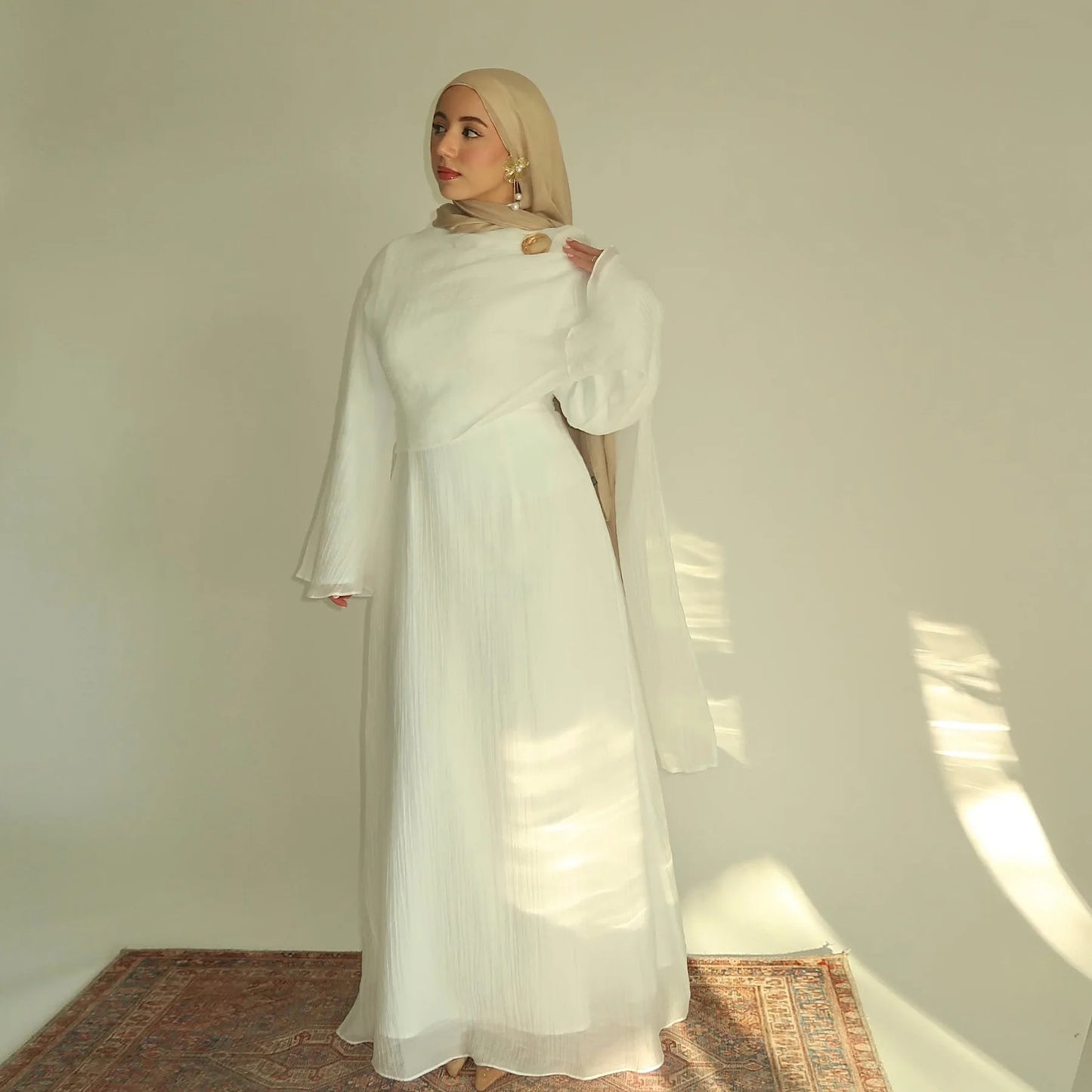 Two Piece Middle East Muslim Cardigan Set for Women Ramadan Eid Dubai Modest Abaya Dress Elegant Islam Solid Turkey Robe Outfit