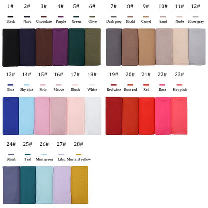 New Jersey Womens Muslim Ramadan Fashion Modal Cotton Jersey Hijab Womens High Quality Solid Color Soft Hijab Long African Scarf