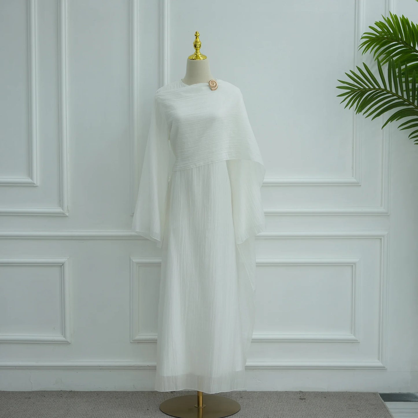 Two Piece Middle East Muslim Cardigan Set for Women Ramadan Eid Dubai Modest Abaya Dress Elegant Islam Solid Turkey Robe Outfit