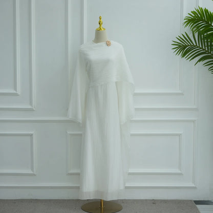 Two Piece Middle East Muslim Cardigan Set for Women Ramadan Eid Dubai Modest Abaya Dress Elegant Islam Solid Turkey Robe Outfit