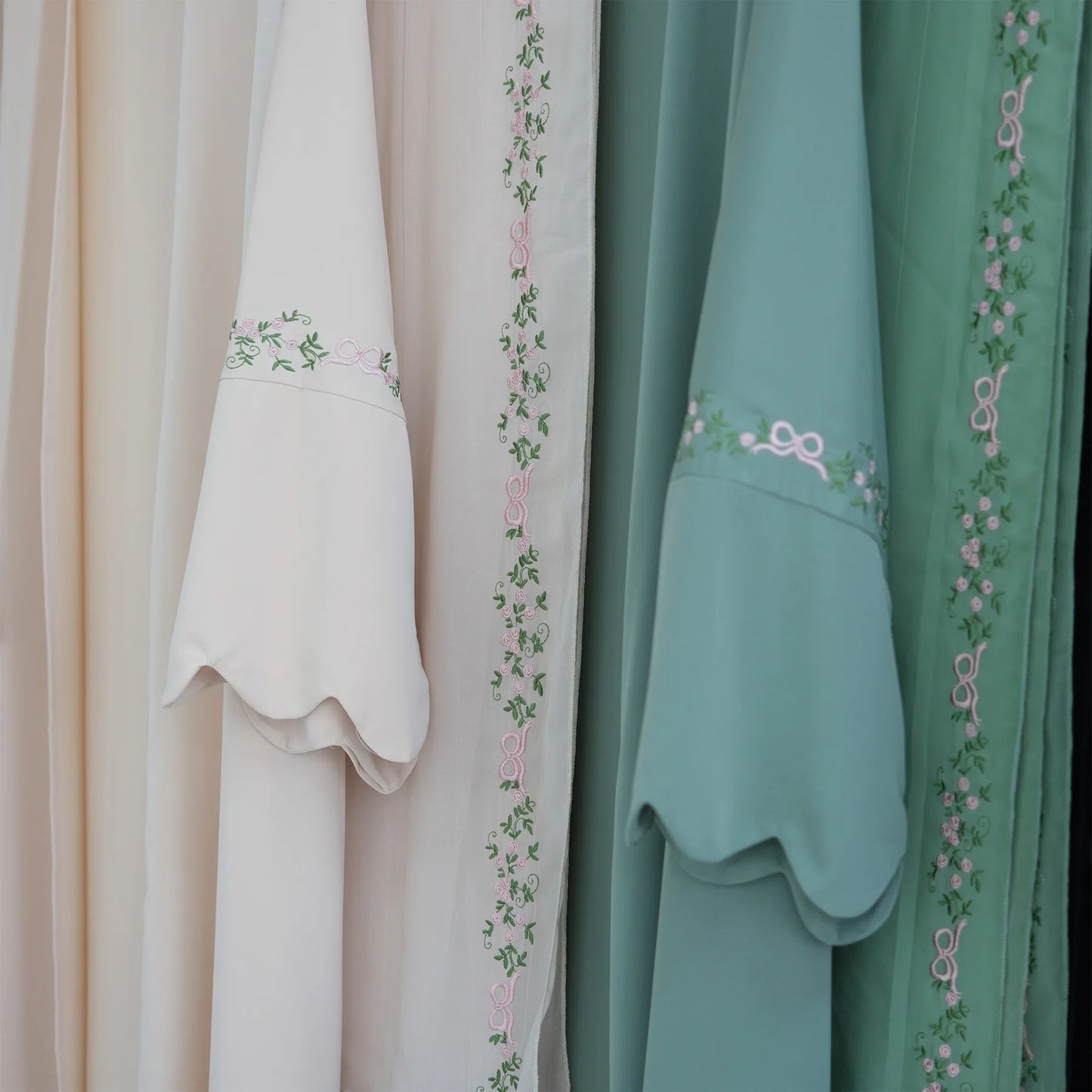 Luxurious Floral Embroidery Hijab Dress for Muslim Women Elegant Dubai Modest Abaya Eid Islam Party Jalabiya Turkey Kaftan Robe