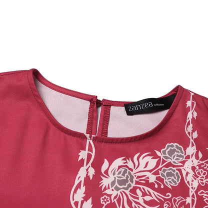 Autumn Muslim Dresses Vintage Dubai Turkey Abaya Hijab Sundress ZANZEA Women Bohemian Floral Printed Long Dress Robe Femme 2025