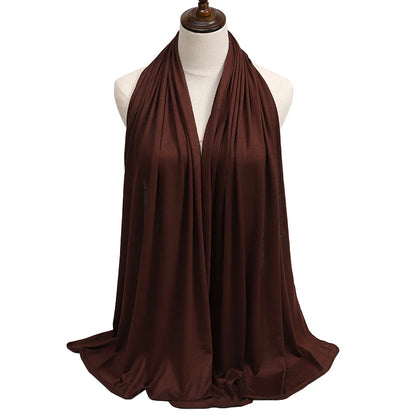 New Jersey Womens Muslim Ramadan Fashion Modal Cotton Jersey Hijab Womens High Quality Solid Color Soft Hijab Long African Scarf
