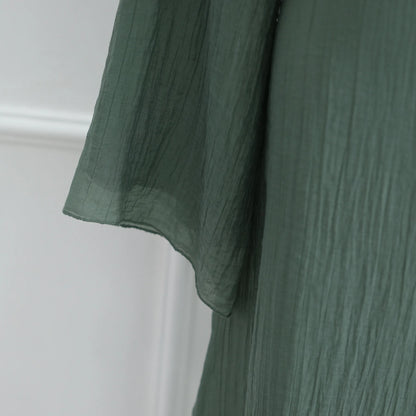 Two Piece Middle East Muslim Cardigan Set for Women Ramadan Eid Dubai Modest Abaya Dress Elegant Islam Solid Turkey Robe Outfit