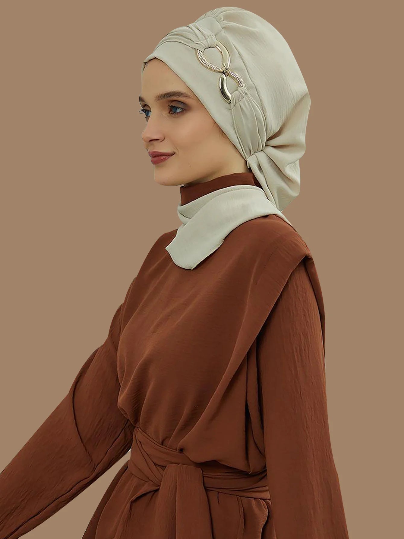 Instant Turban Scarf Head Turbans Hijab Women Headwear With Unique Accessories Butterfly Metal Buckle Design