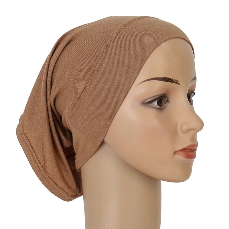 Cotton Modal Inner Hijab Undercap Muslim Turban Islam Underscarf Hijab Bonnet Soft Stretch HIjabs Tube Cap Turbante Mujer Hat