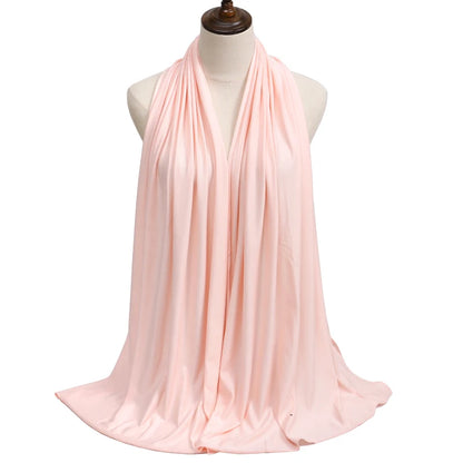 New Jersey Womens Muslim Ramadan Fashion Modal Cotton Jersey Hijab Womens High Quality Solid Color Soft Hijab Long African Scarf