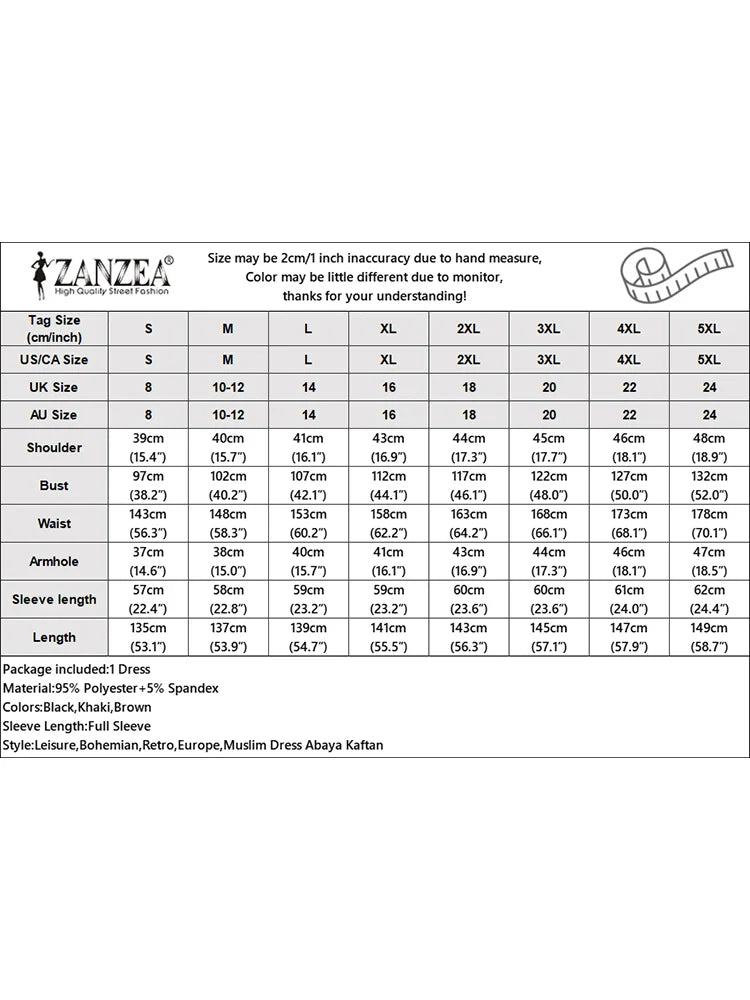 ZANZEA Autumn Women Muslim Dress Turkey Abaya Elegant Long Lantern Sleeve Patchwork Sundress Pleated Vestidos Islamic Dubai Robe