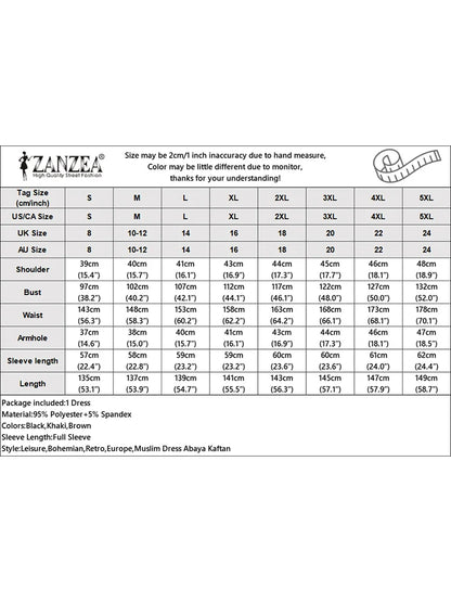 ZANZEA Autumn Women Muslim Dress Turkey Abaya Elegant Long Lantern Sleeve Patchwork Sundress Pleated Vestidos Islamic Dubai Robe