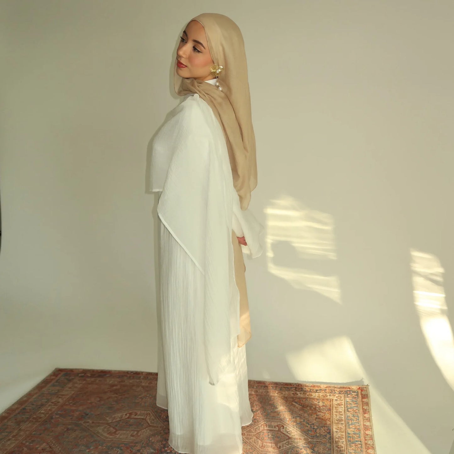 Two Piece Middle East Muslim Cardigan Set for Women Ramadan Eid Dubai Modest Abaya Dress Elegant Islam Solid Turkey Robe Outfit