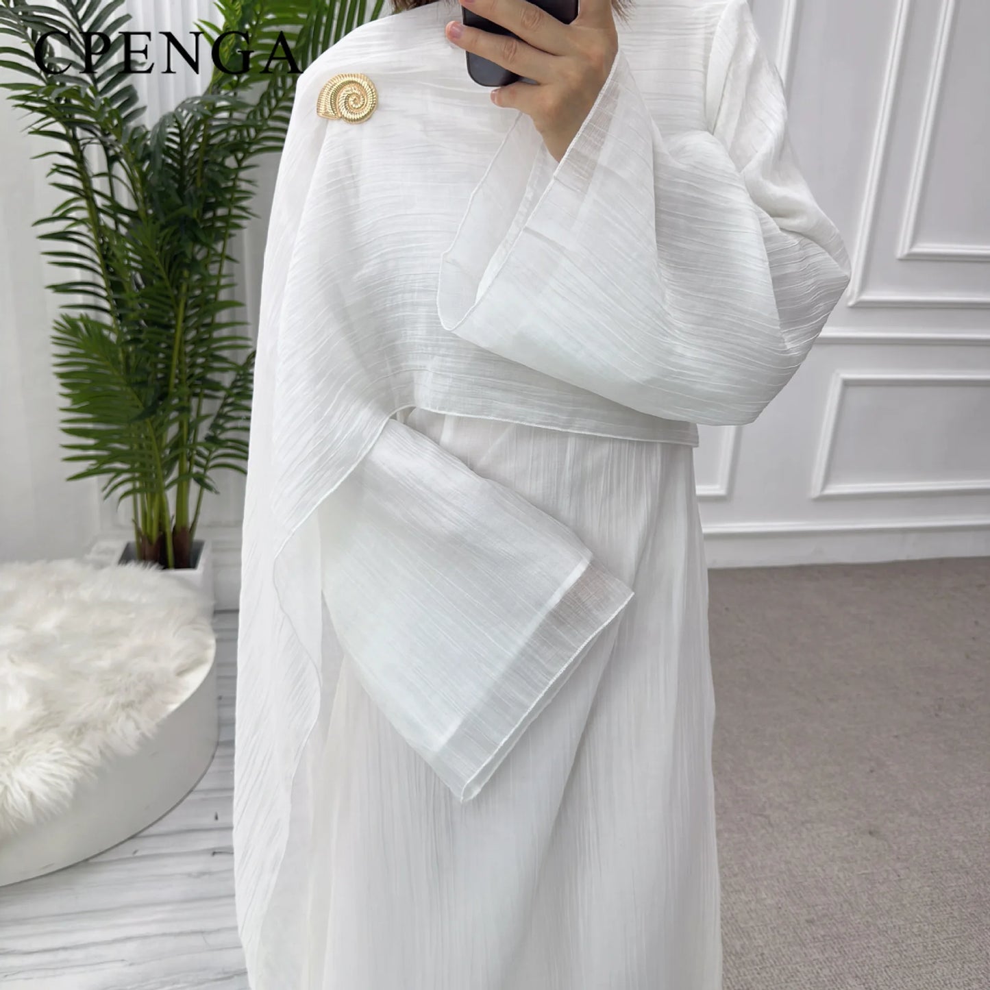 Two Piece Middle East Muslim Cardigan Set for Women Ramadan Eid Dubai Modest Abaya Dress Elegant Islam Solid Turkey Robe Outfit
