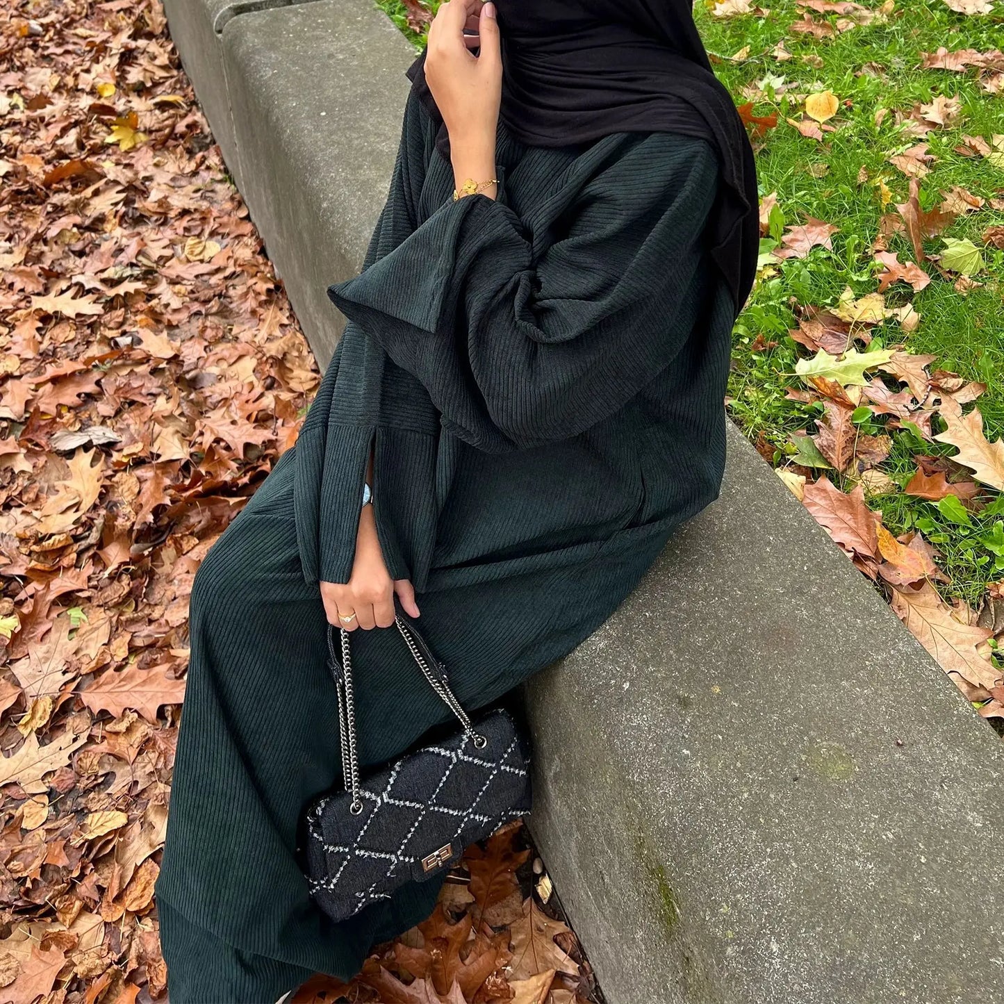 Closed Casual Abayas Corduroy Winter Abaya Eid 2025 Muslim Clothes Borkha For Muslim Women Moroccan Dresses Kaftan Caftan Femme