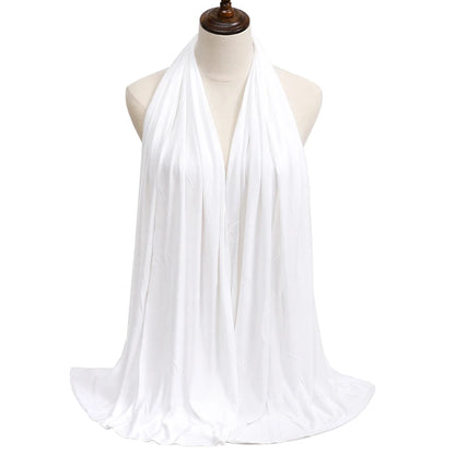 New Jersey Womens Muslim Ramadan Fashion Modal Cotton Jersey Hijab Womens High Quality Solid Color Soft Hijab Long African Scarf
