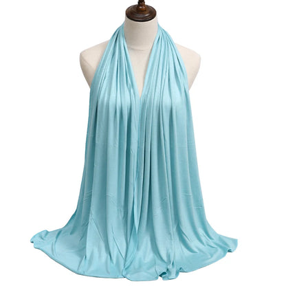 New Jersey Womens Muslim Ramadan Fashion Modal Cotton Jersey Hijab Womens High Quality Solid Color Soft Hijab Long African Scarf