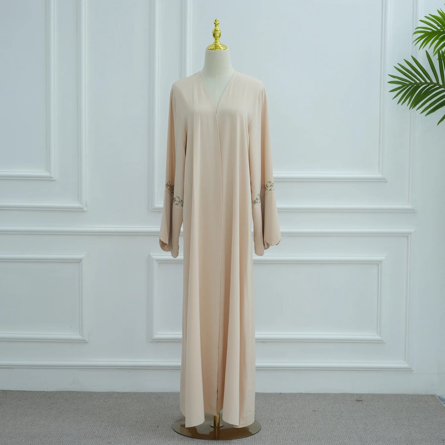 Luxurious Floral Embroidery Hijab Dress for Muslim Women Elegant Dubai Modest Abaya Eid Islam Party Jalabiya Turkey Kaftan Robe