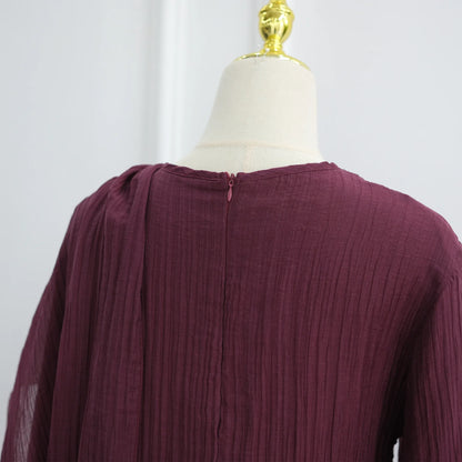 Two Piece Middle East Muslim Cardigan Set for Women Ramadan Eid Dubai Modest Abaya Dress Elegant Islam Solid Turkey Robe Outfit