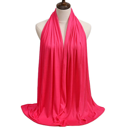 New Jersey Womens Muslim Ramadan Fashion Modal Cotton Jersey Hijab Womens High Quality Solid Color Soft Hijab Long African Scarf