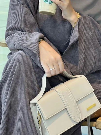 Closed Casual Abayas Corduroy Winter Abaya Eid 2025 Muslim Clothes Borkha For Muslim Women Moroccan Dresses Kaftan Caftan Femme