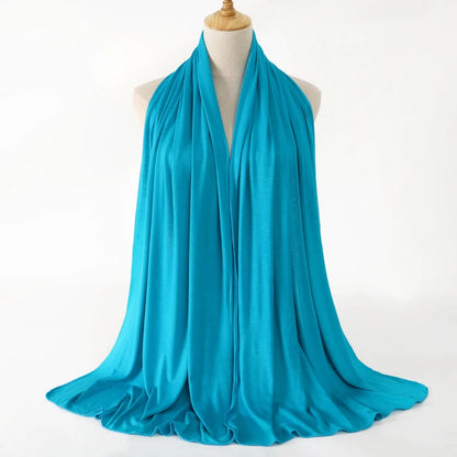 New Jersey Womens Muslim Ramadan Fashion Modal Cotton Jersey Hijab Womens High Quality Solid Color Soft Hijab Long African Scarf