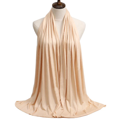 New Jersey Womens Muslim Ramadan Fashion Modal Cotton Jersey Hijab Womens High Quality Solid Color Soft Hijab Long African Scarf