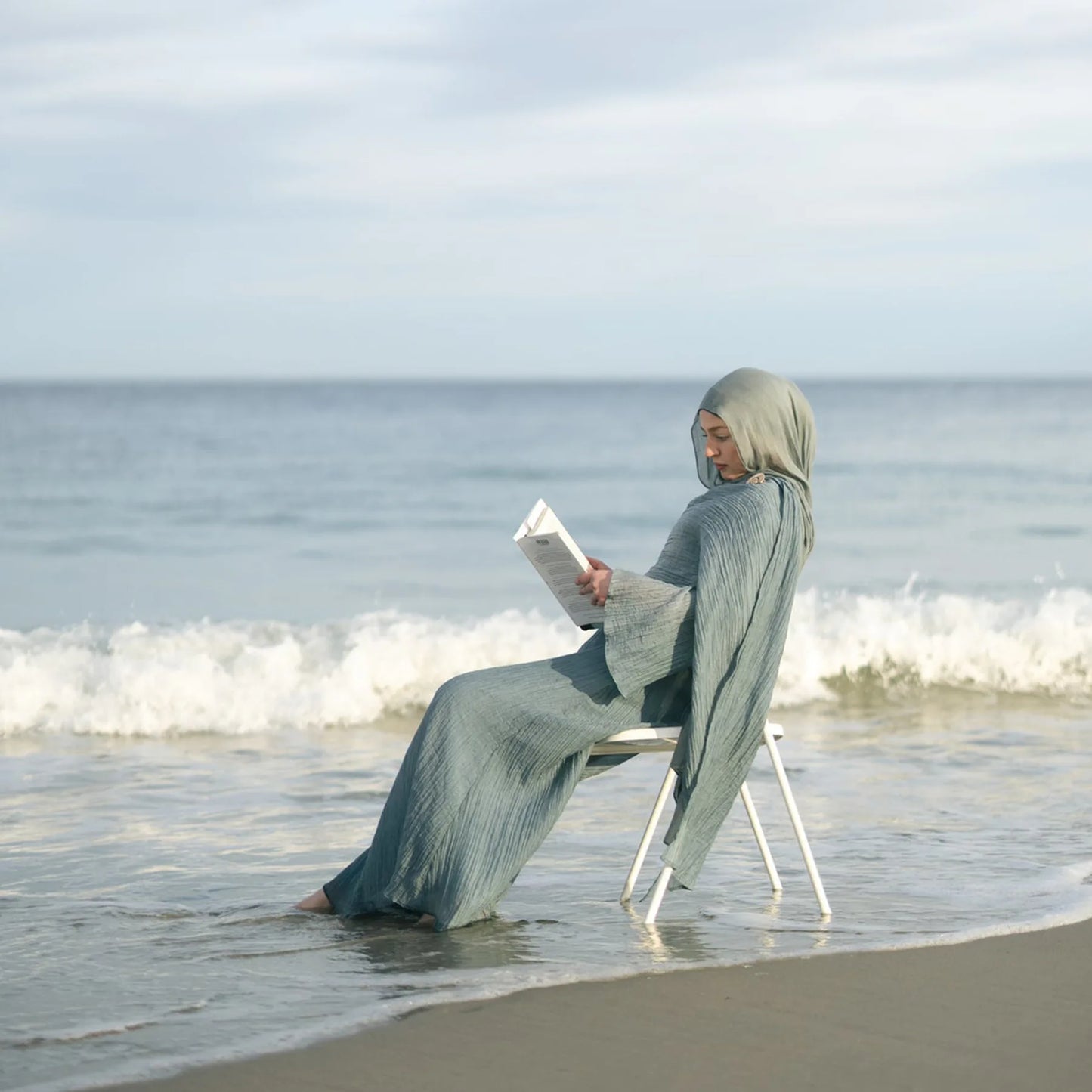 Two Piece Middle East Muslim Cardigan Set for Women Ramadan Eid Dubai Modest Abaya Dress Elegant Islam Solid Turkey Robe Outfit