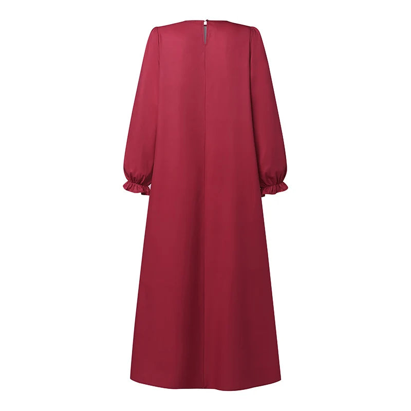 Autumn Muslim Dresses Vintage Dubai Turkey Abaya Hijab Sundress ZANZEA Women Bohemian Floral Printed Long Dress Robe Femme 2025