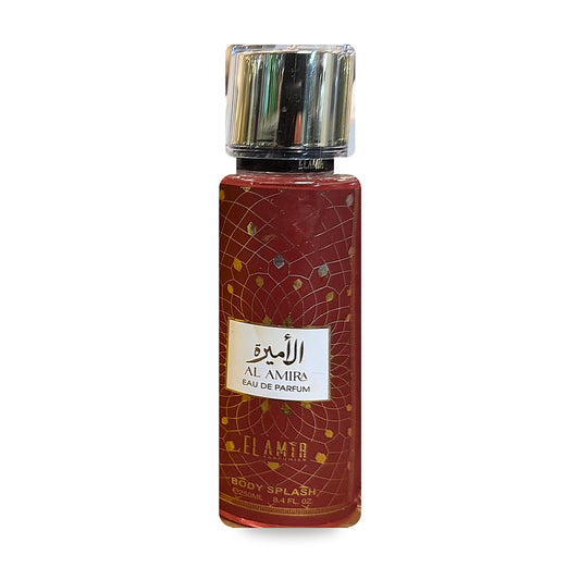 EL AMIR Al Amira Body Splash 250 ml, bordeauxrode fles met wit etiket