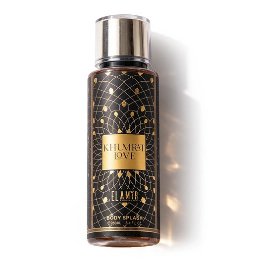 EL AMIR Khumrat Love Body Splash 250 ml, zwarte fles met gouden etiket