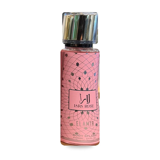 EL AMIR Lara Rose Body Splash 250 ml, roze fles met roze etiket